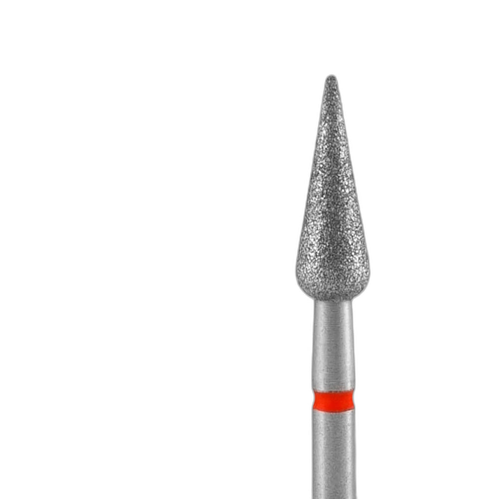 Diamond nail drill bit pointed pear red EXPERT head diameter 4 mm / working part 12 mm