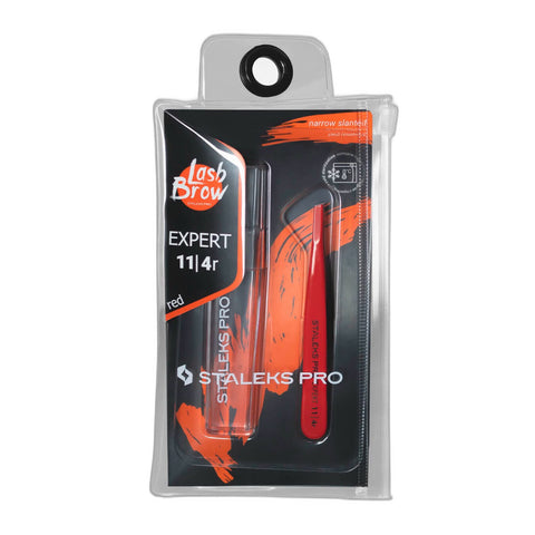 Eyebrow tweezers red EXPERT 11 TYPE 4r (narrow beveled)