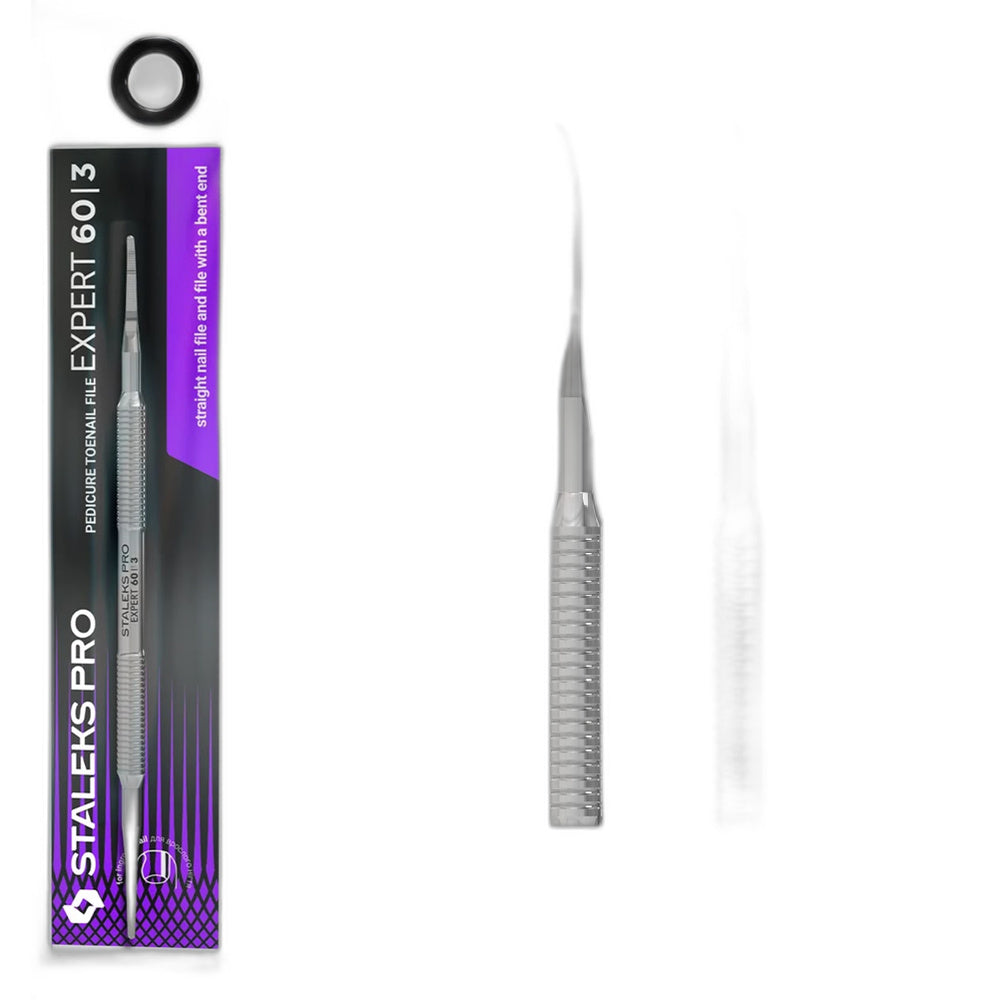 Pedicure toenail file EXPERT 60 TYPE 3 (straight nail file and file with a bent end)