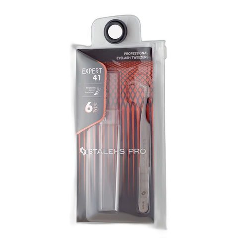 Professional eyelash tweezers EXPERT 41 TYPE 6 (L-shaped, 75 deg)